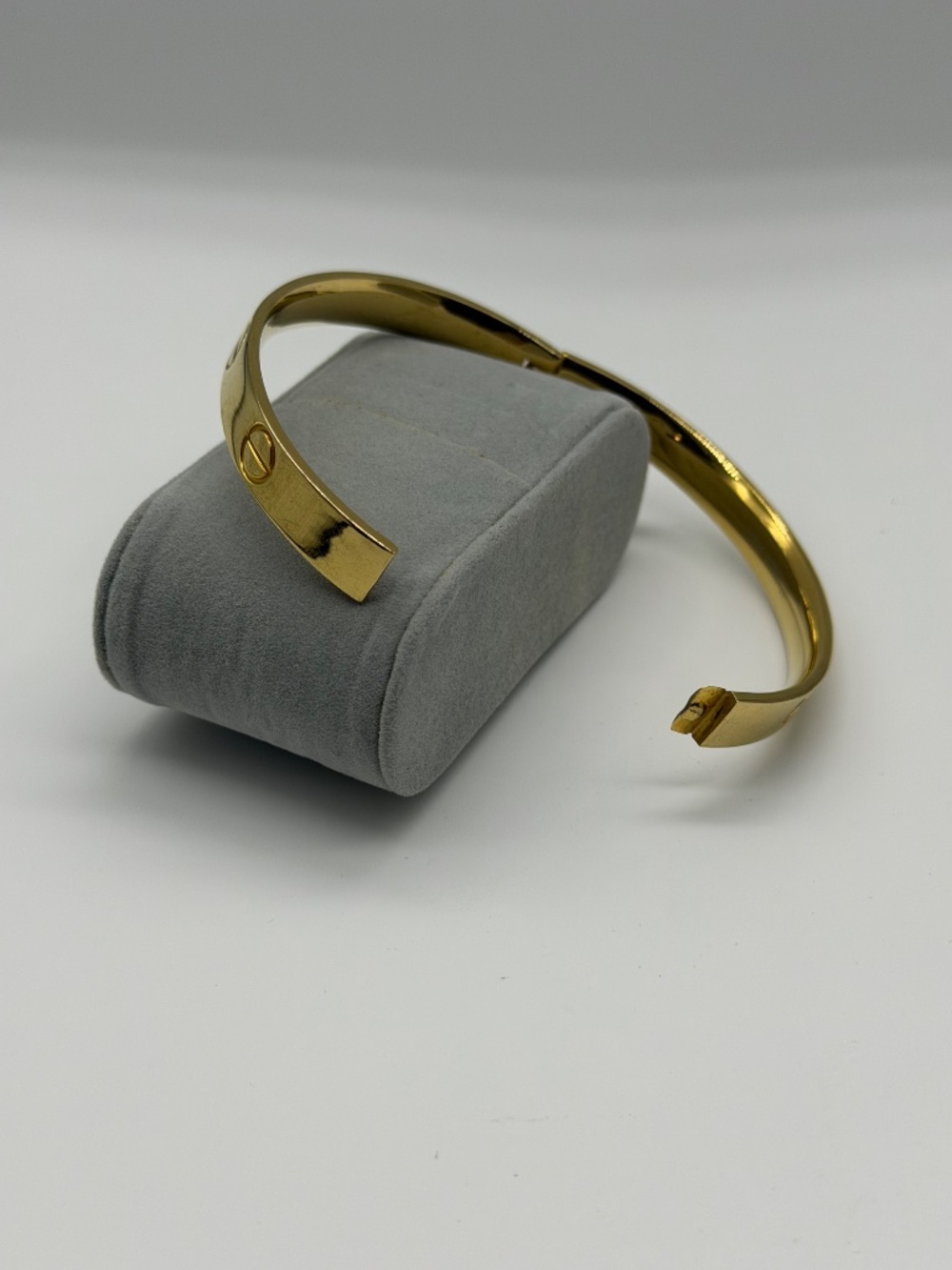 Goldtone Hinged Bangle - Picture 2 of 2